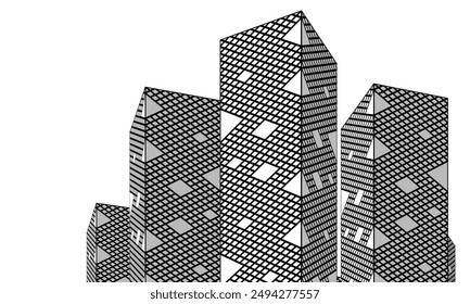 Ilustración 3d de Vector de arquitectura moderna  