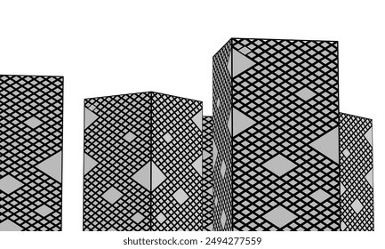 Modern architecture vector 3d illustration  