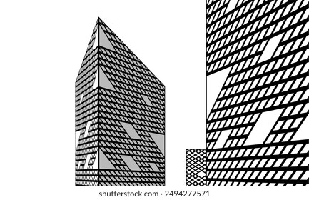 Moderne Architektur Vektorgrafik 3D Illustration  