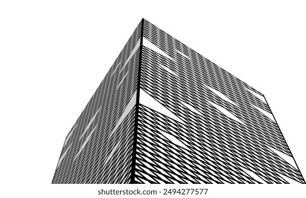Modern architecture vector 3d illustration  
