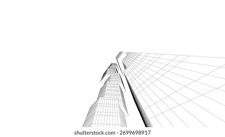 Ilustración 3d de Vector de arquitectura moderna