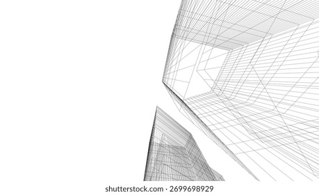 Modern architecture vector 3d illustration