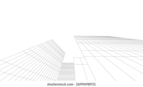 Ilustração do vetor 3d da arquitetura moderna