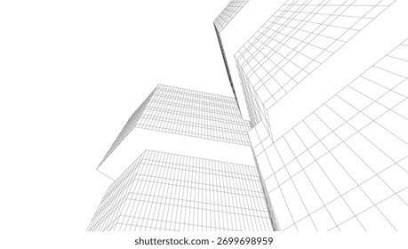 Ilustração do vetor 3d da arquitetura moderna