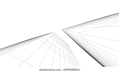Ilustração do vetor 3d da arquitetura moderna