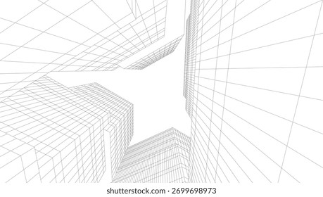 Ilustración 3d de Vector de arquitectura moderna