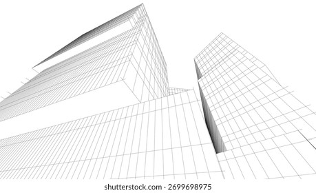 Modern architecture vector 3d illustration
