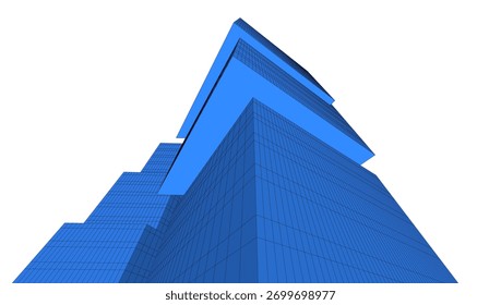 Modern architecture vector 3d illustration