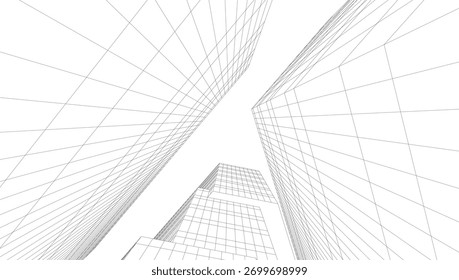 Modern architecture vector 3d illustration