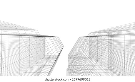 Modern architecture vector 3d illustration