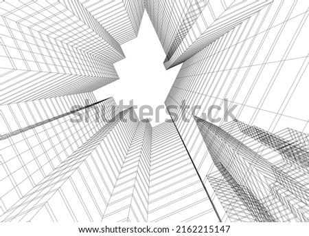 Modern architecture vector 3d illustration
