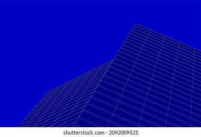 Modern architecture vector drawing 3d illustration
