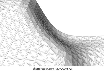 Modern architecture vector drawing 3d illustration