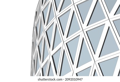 Modern architecture vector drawing 3d illustration
