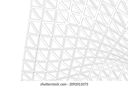 Dibujo vectorial de arquitectura moderna 3d ilustración