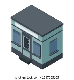 Modern architecture, vector image of a blue building