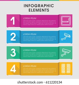 Modern area infographic template. infographic design with area icons includes smoking area, plane seats. can be used for presentation, diagram, annual report, web design. 