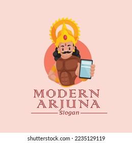Modern arjuna vector mascot logo template.