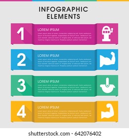 Modern arm infographic template. infographic design with arm icons includes robot. can be used for presentation, diagram, annual report, web design.