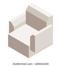 Modern armchair icon. Isometric of modern armchair vector icon for web design isolated on white background