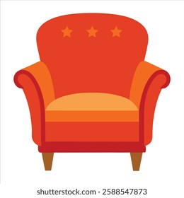 A modern armchair vector illustration featuring a sleek, stylish design with smooth curves and soft cushioning. Perfect for interior design, furniture catalogs, and home decor projects. Available in h