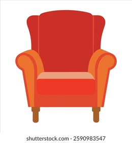 A modern armchair vector illustration featuring a sleek, minimalist design. Perfect for interior design concepts, furniture advertisements, and home decor projects. High-quality, scalable, and ideal 