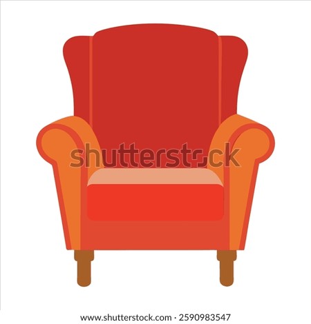 A modern armchair vector illustration featuring a sleek, minimalist design. Perfect for interior design concepts, furniture advertisements, and home decor projects. High-quality, scalable, and ideal 
