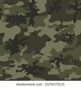 
modern army camouflage print, vector seamless texture, fashion design on textile