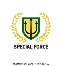Modern army logo template. Wings badge and shield 