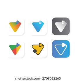 Modernes Pfeil-App-Logo, das Richtung, Bewegung und Fortschritt symbolisiert.