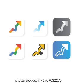 Modernes Pfeil-App-Logo, das Richtung, Bewegung und Fortschritt symbolisiert.