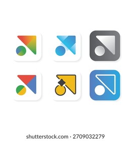 Logotipo do aplicativo de seta moderna simbolizando direção, movimento e progresso.