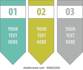 Modern arrow banner style step up options stickers. Vector illustration. For workflow layout, diagram, number options, web design, infographics