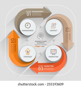 Modern arrow business plans element template. Vector illustration. Can be used for workflow layout, diagram, number options, web design, infographics, timeline.