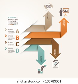 Modern arrow business steb options banner. Vector illustration. can be used for workflow layout, diagram, number options, step up options, web template, infographics.