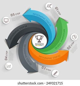 Modern arrow business template. Vector illustration. Can be used for workflow layout, diagram, number options, web design, infographics and timeline.