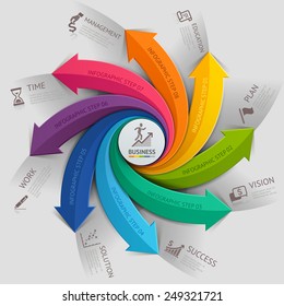 Modern arrow business template. Vector illustration. can be used for workflow layout, diagram, number options, web design, infographics and timeline.