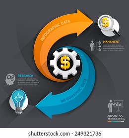 Modern arrow business template. Vector illustration. Can be used for workflow layout, diagram, number options, web design, infographics and timeline.