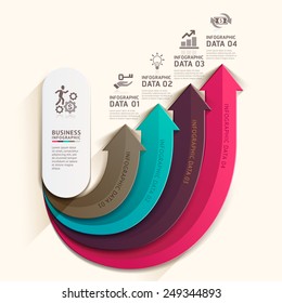 Modern arrow business template. Vector illustration. Can be used for workflow layout, diagram, number options, web design, infographics and timeline.