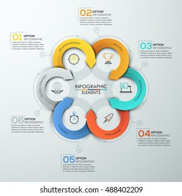 Modern arrow business template. Vector illustration. Can be used for workflow layout, diagram, number options, web design, infographics and timeline.