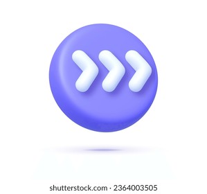 Modern arrow button 3d, great design for any purposes. Digital illustration. 3d vector illustration