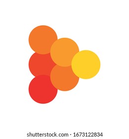 Modern arrow circle dots design logo emblem illustration