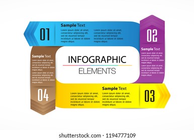 modern arrow circle paper text box template for website computer graphic technology, banner Infographics