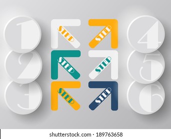 Modern arrow circle step