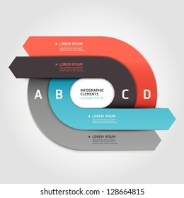 Modern arrow circle step up options banner. Vector illustration. can be used for workflow layout, diagram, number options, web design, infographics.