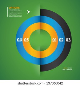 Modern arrow circle step up options banner. Vector illustration.