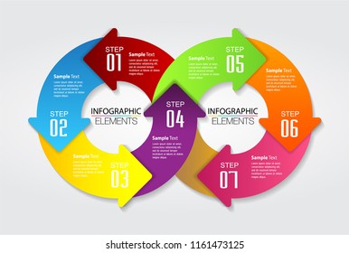 modern arrow Circle text box template for website computer graphic technology, banner Infographic