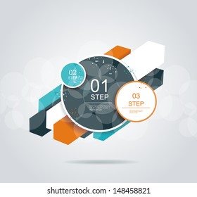 Modern arrow and circles options banner. Ccan be used for infographics, workflow layout, diagram, step options, web design. 