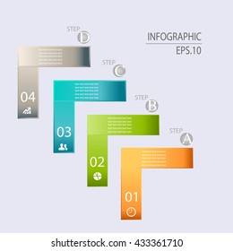 Modern arrow, Colorful arrow number options banner. Vector illustration. step options.