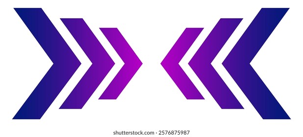 Modern arrow concentrates in the center, high-speed motion icon